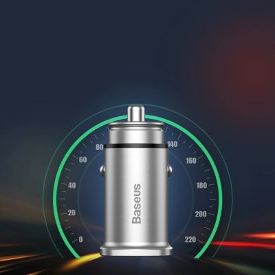 9. Baseus Square smart car charger 2x USB QC3.0 Quick Charge 3.0 SCP AFC 30W black (CCALL-DS01)