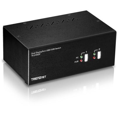 TRENDnet 2-Port DisplayPort KVM Switch with USB 2.0 Audio Hub
