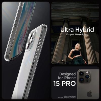 12. Spigen Ultra Hybrid Case for iPhone 15 Pro Max - Clear Matte