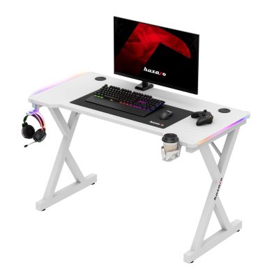 4. Huzaro Hero 2.3 RGB White Desk