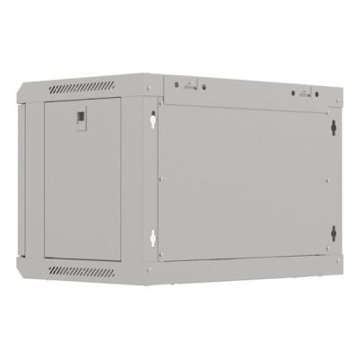 28. Lanberg 19" 6U 540x350 gray glass door wall-mounted rack cabinet (Flat Pack)