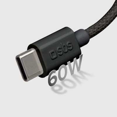 7. SBS TECABLETISSUETCK USB-C - USB-C 1.5m 60W braided cable - black