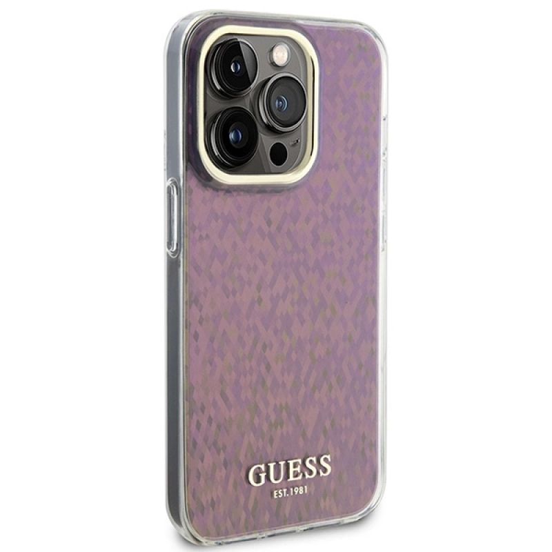 4. Guess GUHCP15XHDECMP iPhone 15 Pro Max 6.7" pink/pink hardcase IML Faceted Mirror Disco Iridescent