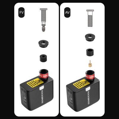 3. Rockbros 42320008001 Mini Electric Bicycle Pump for Schrader / Presta Valves 100PSI - Black