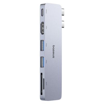 3. Baseus UltraJoy Series 6-in-1 USB-C 40 Gb/s USB 3.0 HDMI 4K USB Hub with SD and microSD Reader - Gray