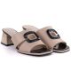 3. Women's beige high-heeled mules Vinceza 62284