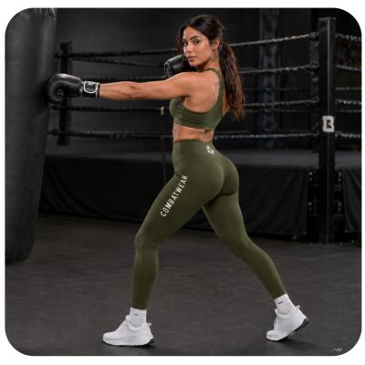 6. Women's Long ARMY GREEN COMBATWEAR Leggings | DBX Bushido
