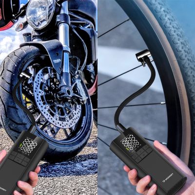 16. Wozinsky WPEP-8000 compressor, electric pump, 8000mAh power bank, flashlight - black