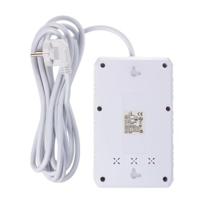 4. MACLEAN POWER STRIP, EXTENSION CORD 4 OUTLETS + 3XUSB, 110-240V AC 50/60HZ, 2.1A MAX 2500W, 3M, WHITE MCE393 W
