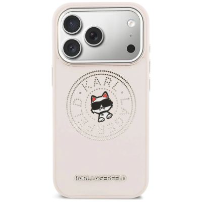 3. Karl Lagerfeld Point & Choupette Sketch MagSafe Case for iPhone 17 Pro Max - Pink