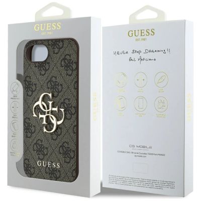 8. Guess 4G Big Logo Case for iPhone 16e - Brown