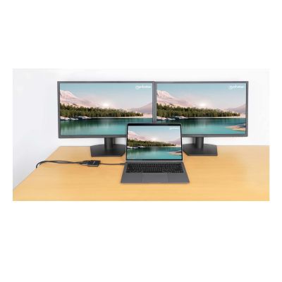 4. Manhattan 154321 Cable Adapter 0.15m USB Type-C 2 x HDMI Black