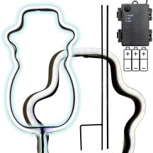 NEON SNOWMAN WHITE 81 LED BATTERY-OPERATED 14.5x96CM LUCA