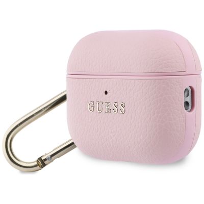 3. Guess Grained Classic Logo Case for AirPods Pro 3 - Pink