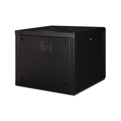 27. Digitus Unique 19" 9U rackmount network cabinet, 600x600, glass door, black, undivided, assembled, 100kg