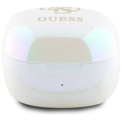 4. Guess Bluetooth headphones GUTWSJ144ESH TWS + docking station white/white Iridescent 4G Printed Logo