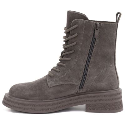 7. Women's leather ankle boots, khaki suede, Sergio Leone TR-02