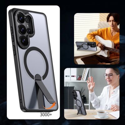 5. Hybrid Armor X Case for Samsung Galaxy S26 Ultra with Stand, Compatible with MagSafe - Black