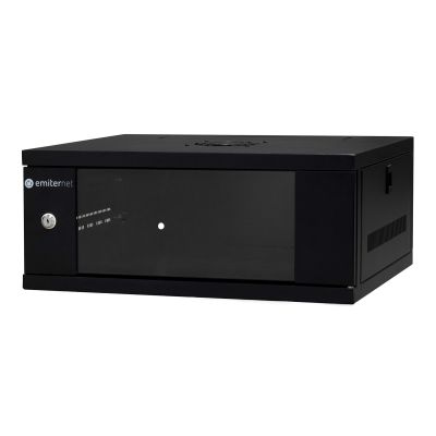 2. EMITERNET Lightweight wall-mounted cabinet, 19'', 4U, sheet metal/glass door, 550×450×230mm width/depth/height EM/SH02B5404-08