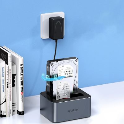 3. Orico 6626C3-C-V1 2-Drive Docking Station with Offline Clone Function 2.5"/3.5" SATA HDD/SSD - Gray