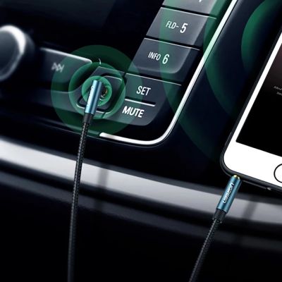 20. Ugreen angled AUX cable 2 x mini jack 3.5 mm 1.5m blue (AV112)