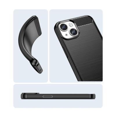 15. Carbon Case for iPhone 14 Plus flexible gel back cover black