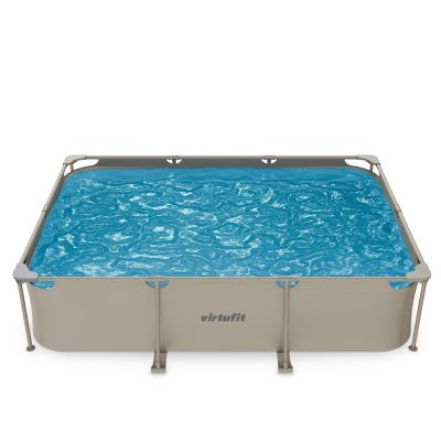 2. VIRTUFIT RECTANGULAR SWIMMING POOL 300 x 210 CM WITH FILTER PUMP BEIGE