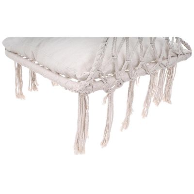 20. OPENWORK HAMMOCK HANGING CHAIR STORK'S NEST 60x60x150CM WITH ECRU PILLOW
