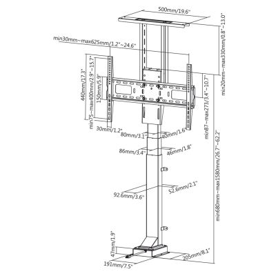 21. Maclean MC-866 TV stand (37" - 65"; max. 50kg)