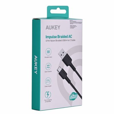 9. AUKEY CB-CD30 USB-C QC PD CABLE 0.9M 3A NYLON