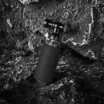 9. Rockbros CO₂ pump, aluminum alloy valve head, cartridge-free, Presta/Schrader compatible - black