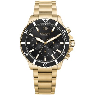 Men's Watch Giewont Chronograph Sapphire Gold Black GW3970-B7