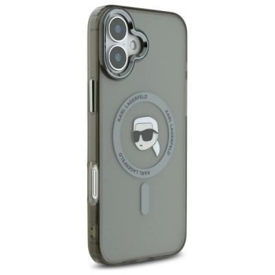 4. Karl Lagerfeld IML Metal Karl Head MagSafe iPhone 16 Plus Case - Black