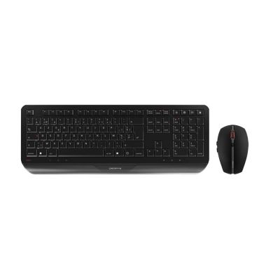 CHERRY Gentix Desktop Keyboard Mouse Included Office RF Wireless Swiss Black