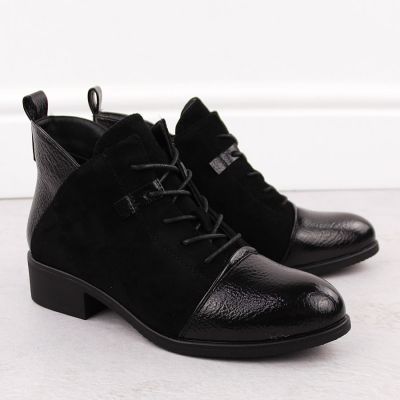 5. Women’s Black Suede-Look Ankle Boots with Warm Lining M.Daszyński MR2458-7