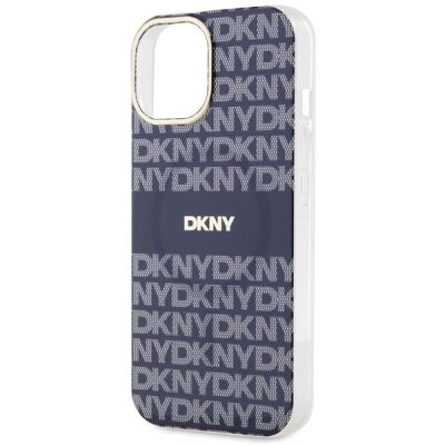 6. DKNY IML Mono & Stripe MagSafe case for iPhone 15 / 14 / 13 - blue