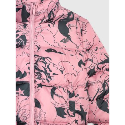9. Girls' down jacket with synthetic filling 4F 4FJRAW25TDJAF0748-54A