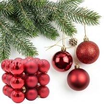 DECORATIVE PLASTIC BAUBLE SAFE 27 PCS. diameter 6 cm RED MICA