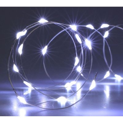 7. BATTERY-OPERATED WIRE LAMPS GARLAND 100 LED COOL WHITE