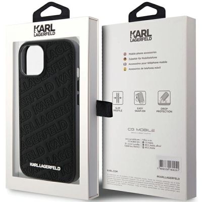 8. Karl Lagerfeld Quilted K Pattern case for iPhone 15 Plus / 14 Plus - black
