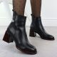 6. Black leather women’s ankle boots with a decorative heel Filippo DBT7363