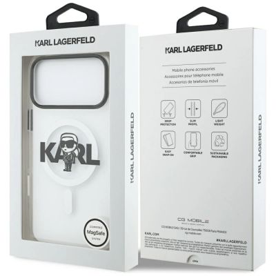8. Karl Lagerfeld IML Karl Sketch Logo MagSafe Case for iPhone 17 Pro Max - Transparent