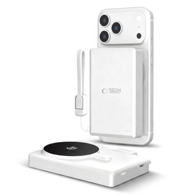 2. TECH-PROTECT PB40 LIFEMAG MAGSAFE POWER BANK 10000MAH 25W QI2.2 WHITE/SILVER