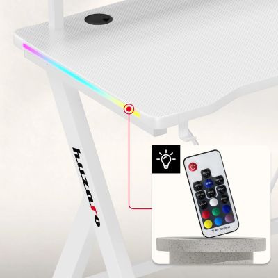 6. Huzaro Hero 1.9 RGB White Desk