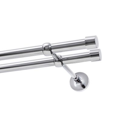 Double Curtain Rod Ø 19 mm Chrome 200 cm Luna Kowalski