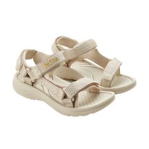 Lee Cooper women's shoes velcro sandals for summer on the beach, light beige cream
