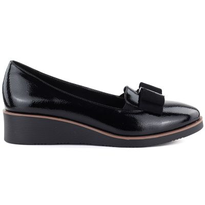 2. Women's patent leather high-heeled shoes, black, Vinceza 58630