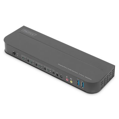 8. Digitus KVM Switch, 4-port, 4K 60 Hz, 4 x DP in, 1 x DP/HDMI out