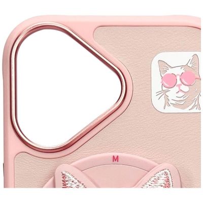 7. Nimmy Glasses Cool Cat MagSafe Case for iPhone 16 - Pink