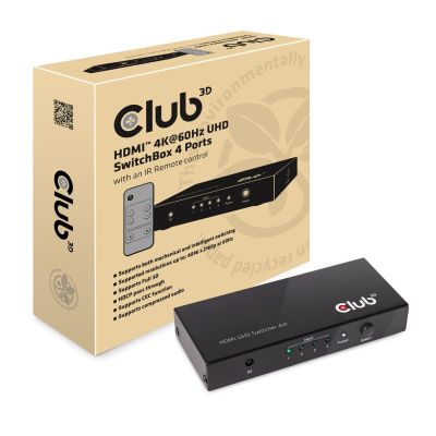 3. CLUB3D HDMI 2.0 UHD SwitchBox 4 Ports